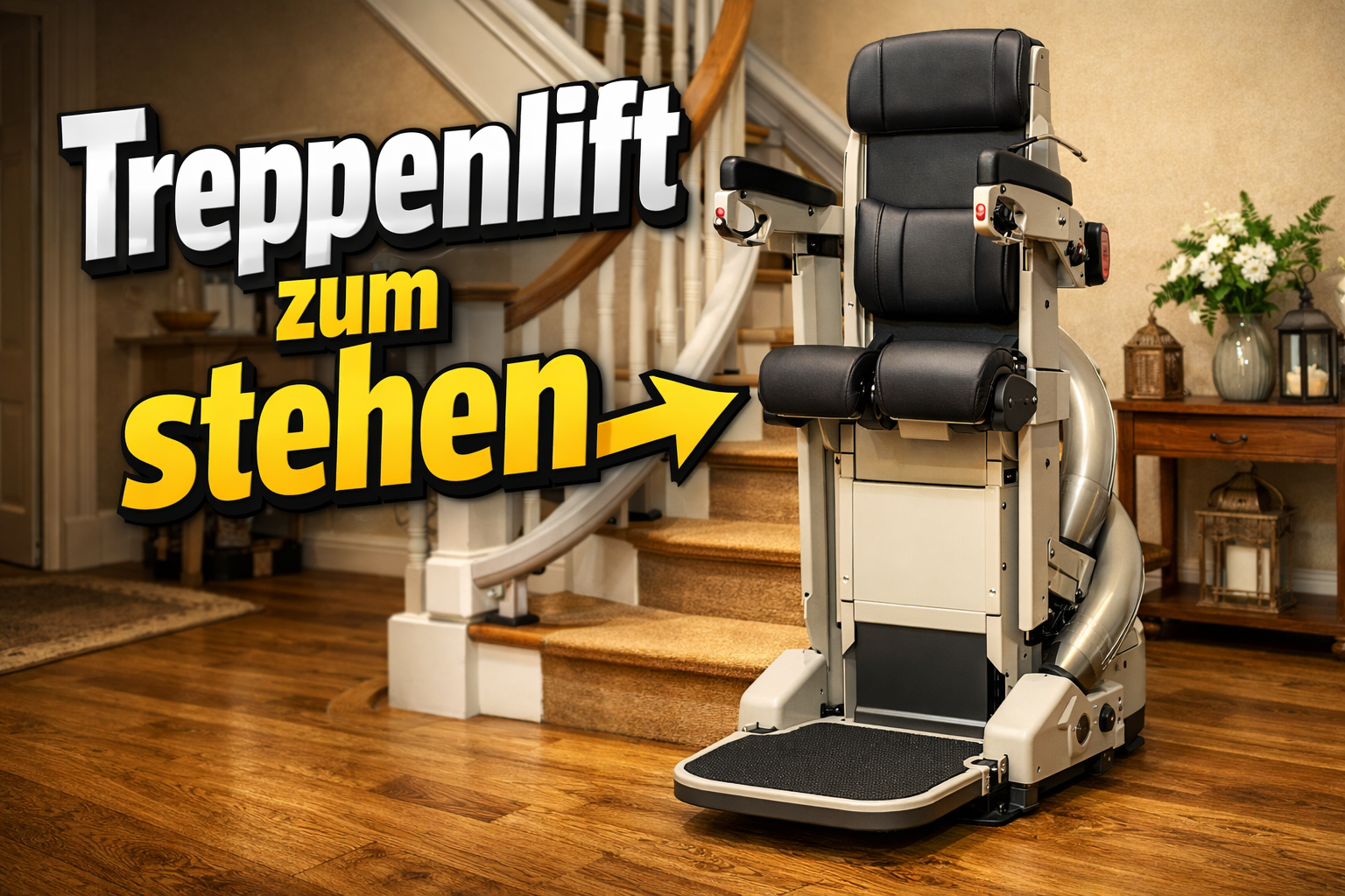 Treppenlift zum Stehen: Mehr Unabhängigkeit und Sicherheit auf der Treppe!